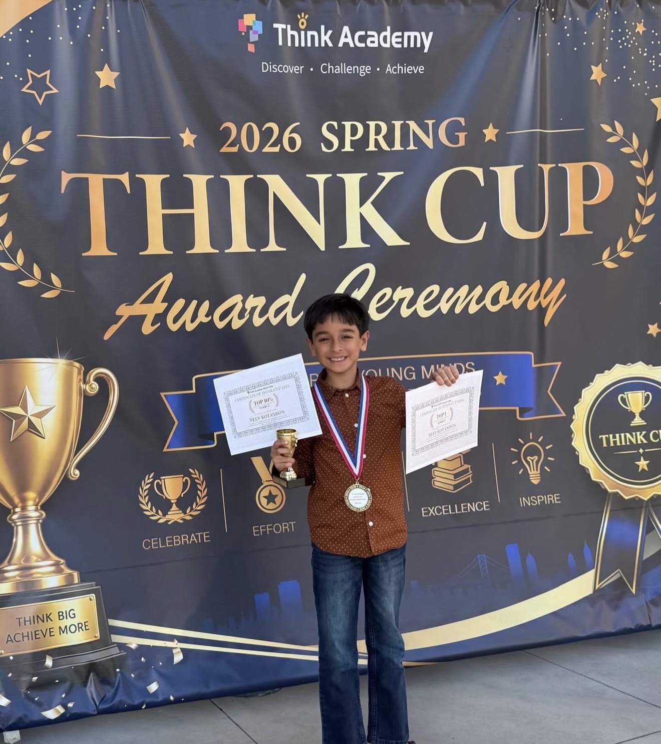 Neev — Top 1, Think Academy 2026 Spring Think Cup Award Ceremony
