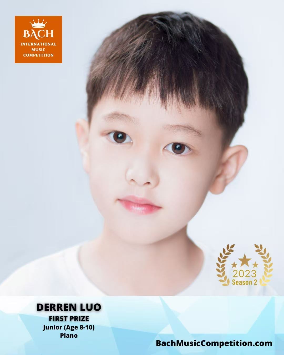 Darren Luo — First Prize, Bach International Music Competition 2023 (Piano, Junior)