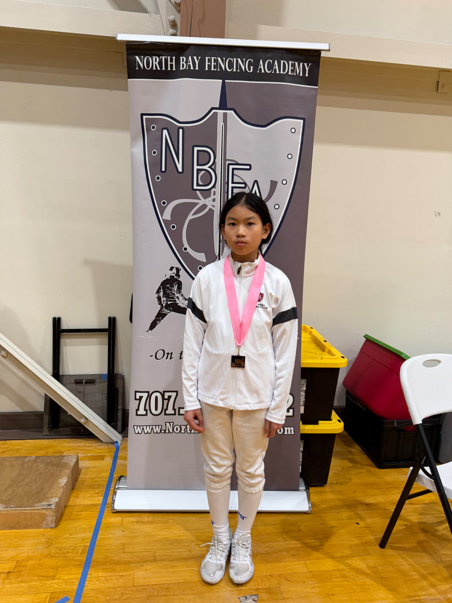 BAFC medalist Kayla at North Bay Fencing Academy