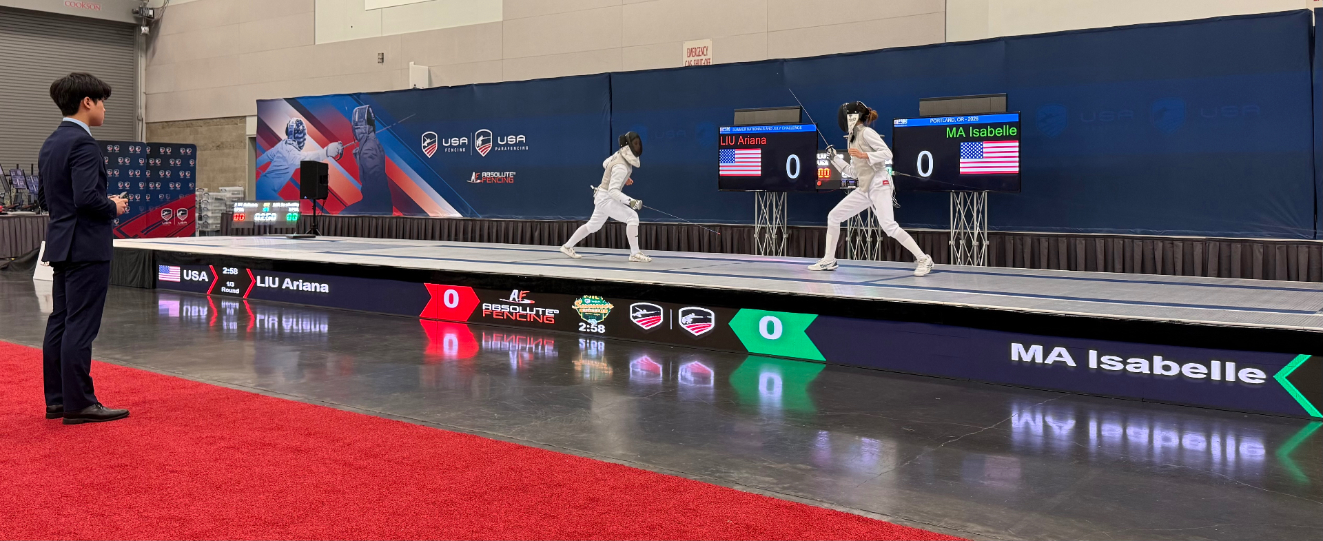 BAFC fencer competing on the finals stage