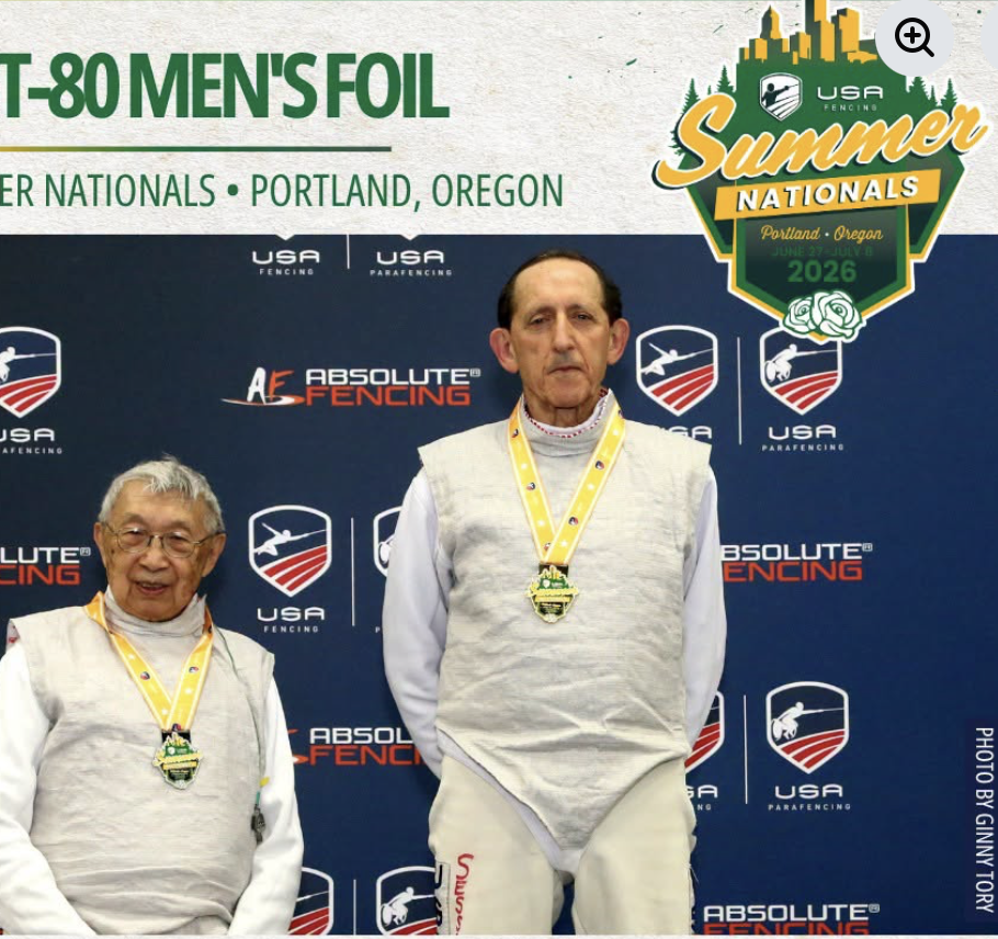 Adrian won Gold, Vet-80 Men's Foil — Summer Nationals, Portland