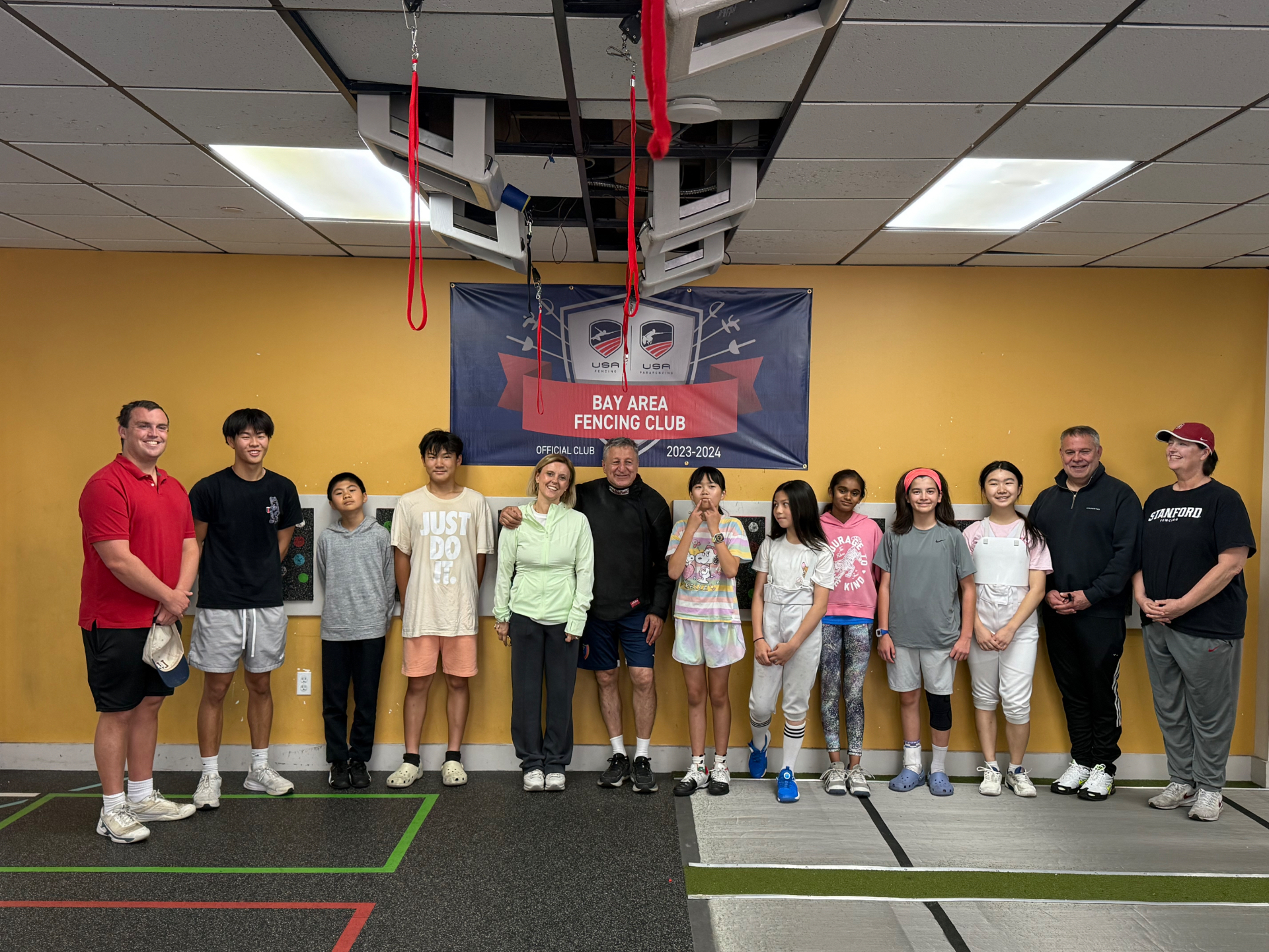 USA Fencing Official Club — group at BAFC with Coach Lucio Landi